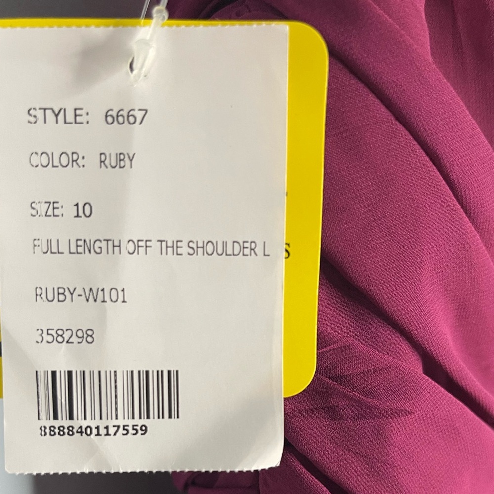 After Six Ruby Ruched Chiffon Formal Gown Size 10 - Picture 7 of 7